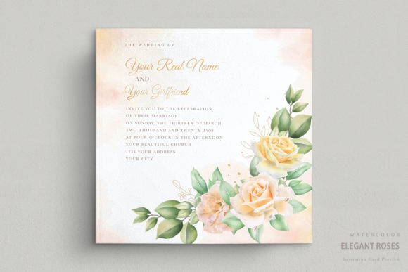Beautiful Watercolor Wedding Invitation: A Soft, Elegant Design Asset for Local Branding and Packaging
