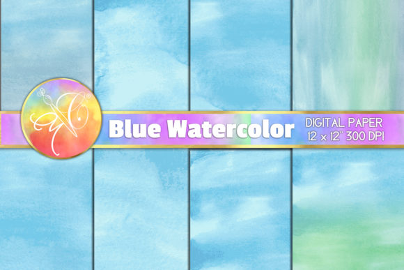 Blue Watercolor Digital Paper for Creative Sellers and Backgrounds