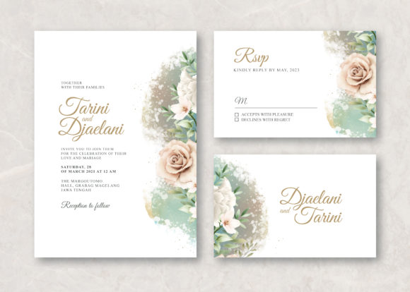 Creamy Watercolor Wedding Card: A Print Templates Gem for Elegant Branding