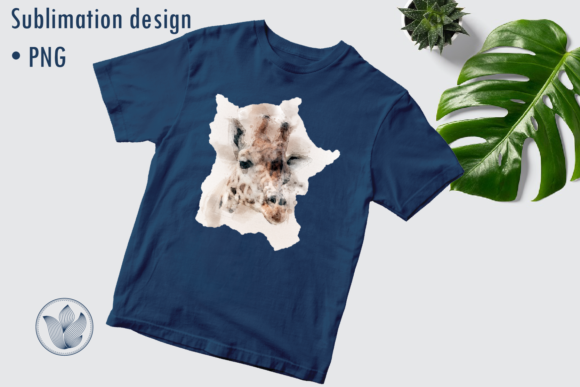 Giraffe Watercolor Sublimation PNG File for Crafts & Branding Projects