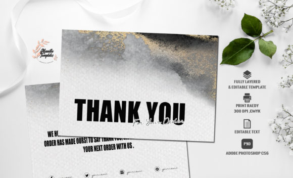 Gold Watercolor Thank You Card Template Review for Real Embroidery Projects