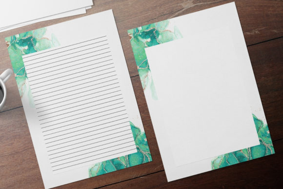 Green and Gold Watercolor Stationery for Print Templates That Elevate Editorial Design