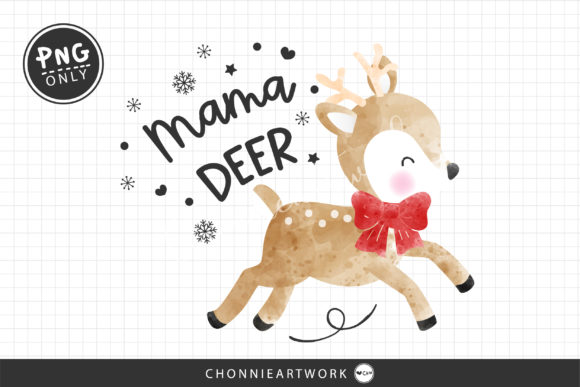 Mama Deer, Watercolor: A Soft, Versatile Print Template for Cozy Craft Brands