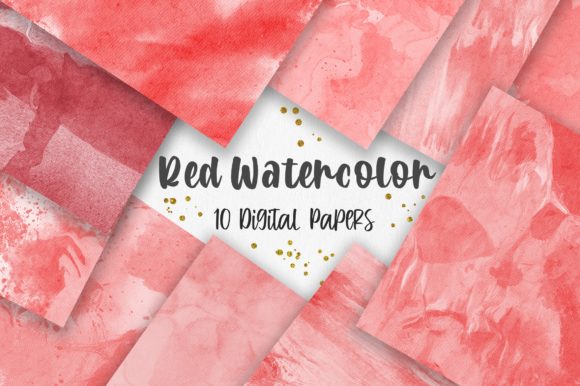 Red Watercolor Texture Backgrounds for Crafting and Digital Design