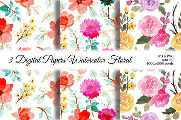 Seamless Pattern Floral Watercolor 104 for Etsy & Print-on-Demand Sellers