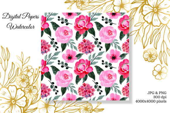 Seamless Pattern Floral Watercolor 20: A Soft, Versatile Choice for Branding and Print Projects