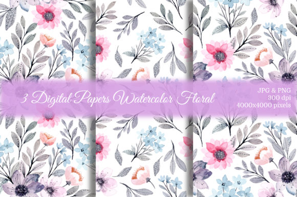 Seamless Pattern Floral Watercolor 26 for Crafters & Handmade Business Owners