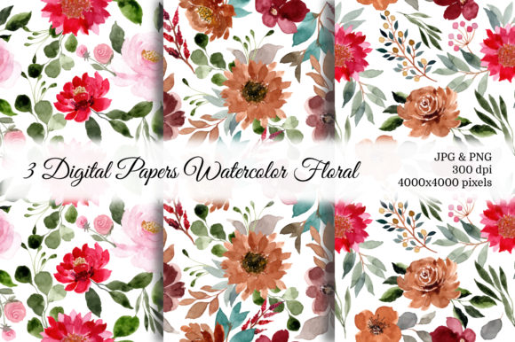 Seamless Pattern Floral Watercolor 42 for Crafters & Handmade Sellers