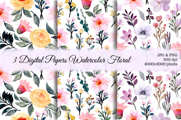 Seamless Pattern Floral Watercolor 46 for Etsy & Print-on-Demand Sellers