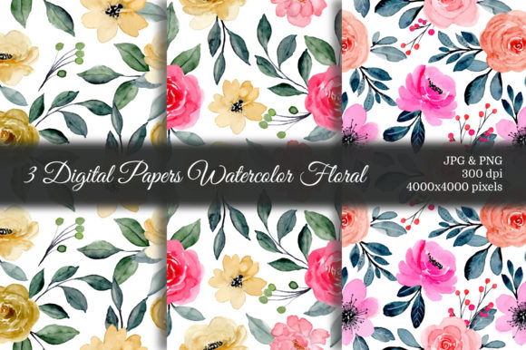 Seamless Pattern Floral Watercolor 52 for Local Branding and Packaging Design