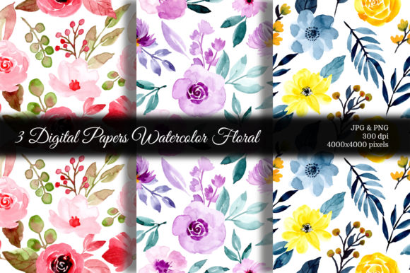 Seamless Pattern Floral Watercolor 89 for Crafters & Handmade Sellers