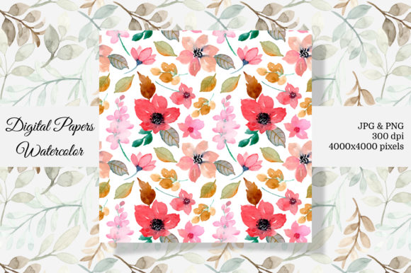 Seamless Pattern Floral Watercolor 9 for Content Publishers and Blog Designers