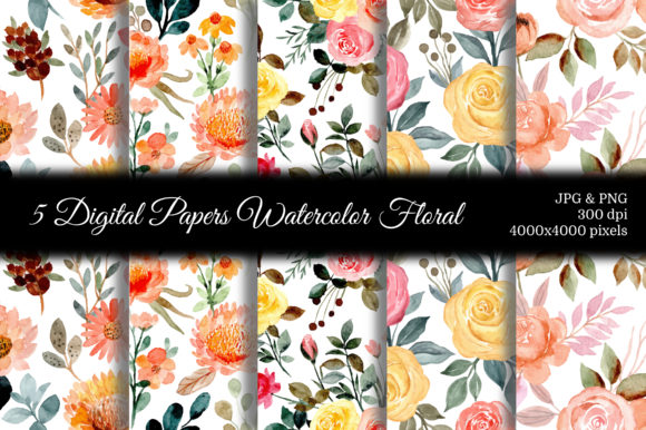 Seamless Pattern Floral Watercolor 90 for Bloggers & Publishers: A Fresh Editorial Design Asset