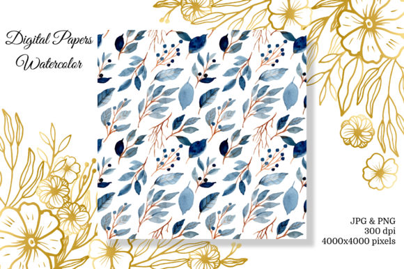 Seamless Pattern Leaves Watercolor 4 for Branding & Marketing