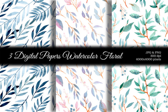 Seamless Pattern Leaves Watercolor for Blog & Editorial Design