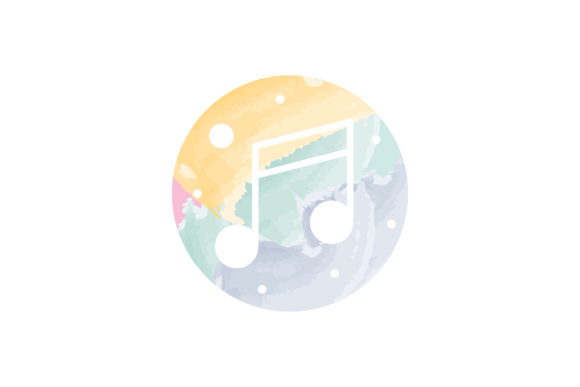 Social Media Icon Music Watercolor for Etsy & Print-on-Demand Sellers
