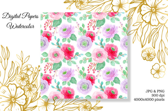 Soft Elegance Meets Versatility with Seamless Pattern Floral Watercolor 16