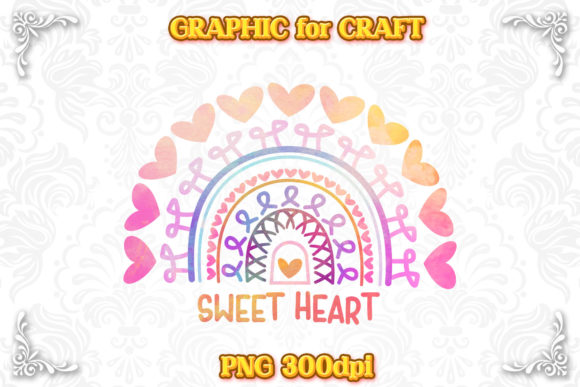 Sweetheart Watercolor Rainbow Boho Style for Crafts & Creative Design