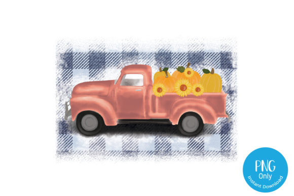 Vintage Pumpkin Truck Watercolor: A Crafts-Inspired Design Gem