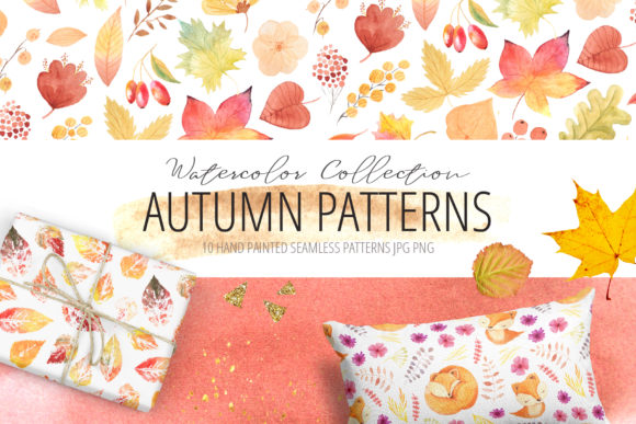 Watercolor Autumn Patterns Bring Organic Warmth to Branding and Seasonal Design Projects