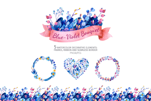 Watercolor Cards with Blue Flowers: A Crafts-Inspired Design Asset for Modern Branding