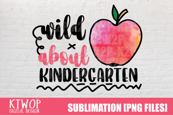 Wild-About-Kindergarten-pink-Watercolor: A Crafty, Playful Design Asset for Content Creators